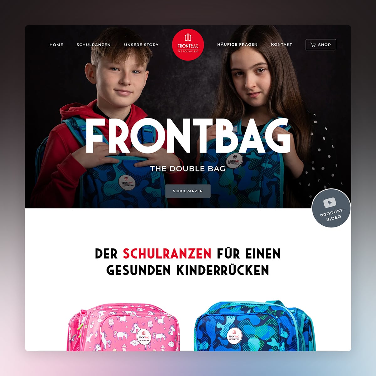 Screenshot Website FRONTBAG