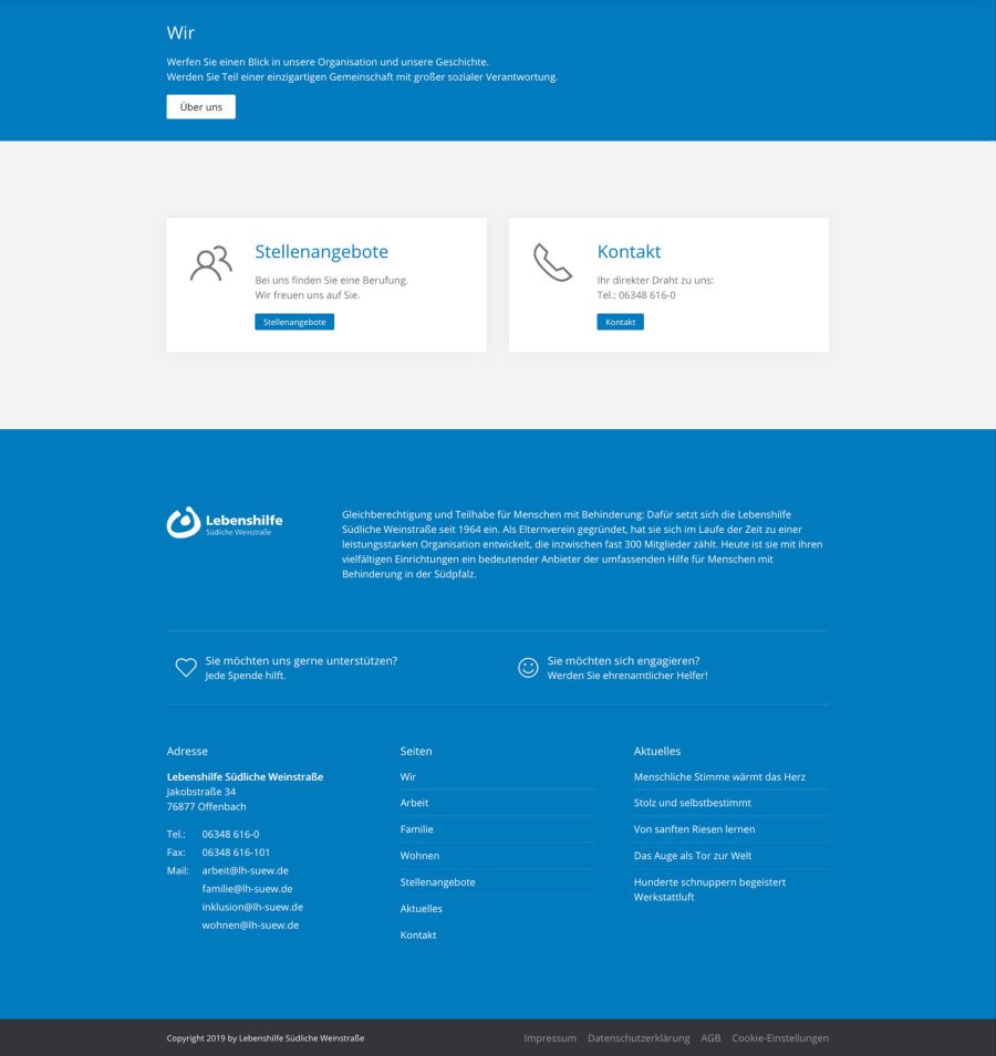 Webseite Lebenshilfe Südliche Weinstraße