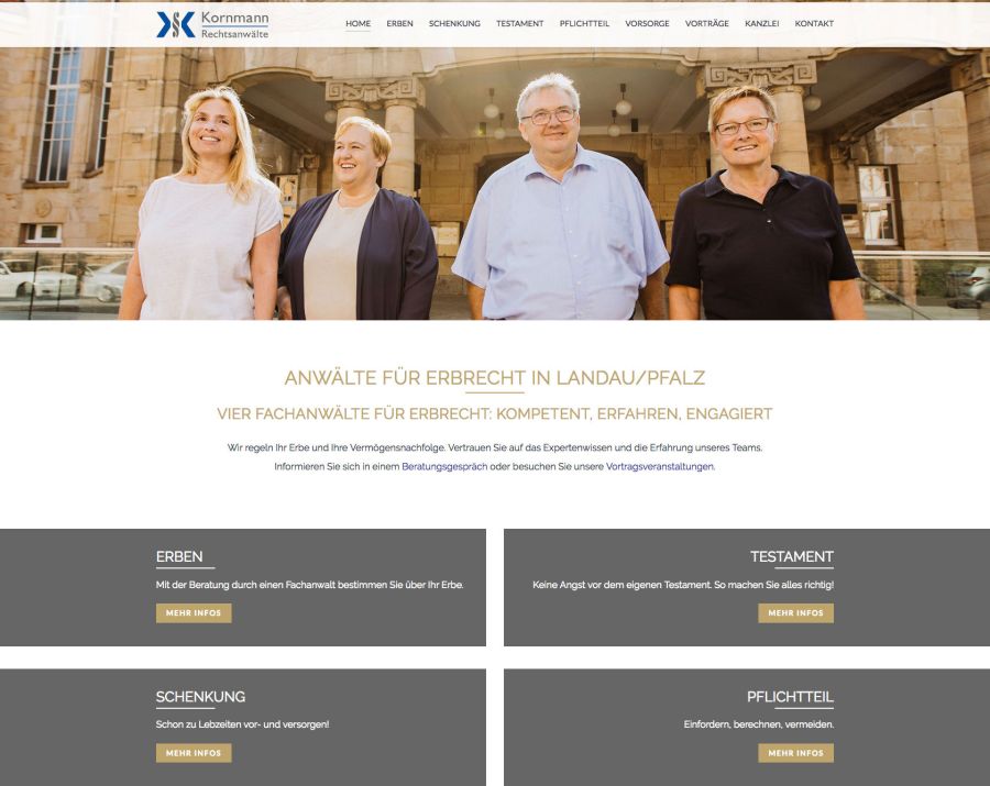 Webseite Kornmann Rechtsanwälte