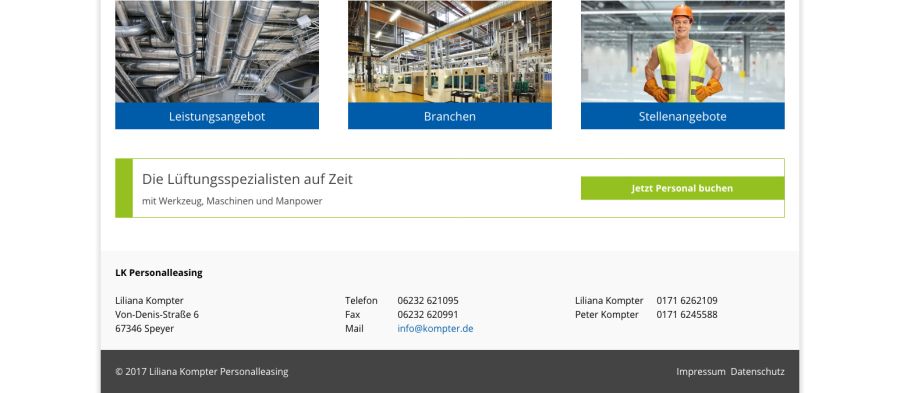 Webseite LK Lüftungsbau Personalleasing