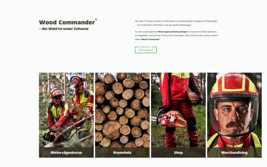 Webseite Wood Commander