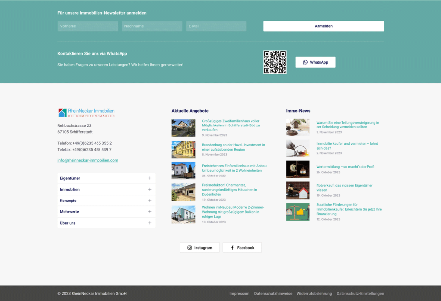Webseite RheinNeckar Immobilien