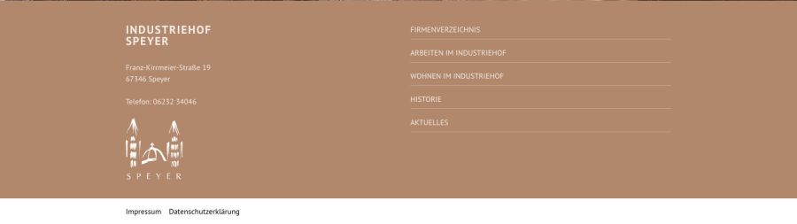 Webseite Industriehof Speyer