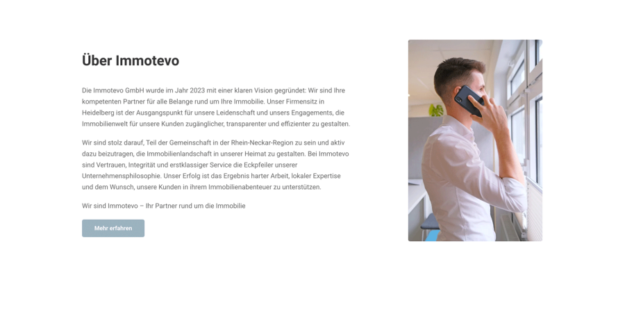 Webseite Immotevo