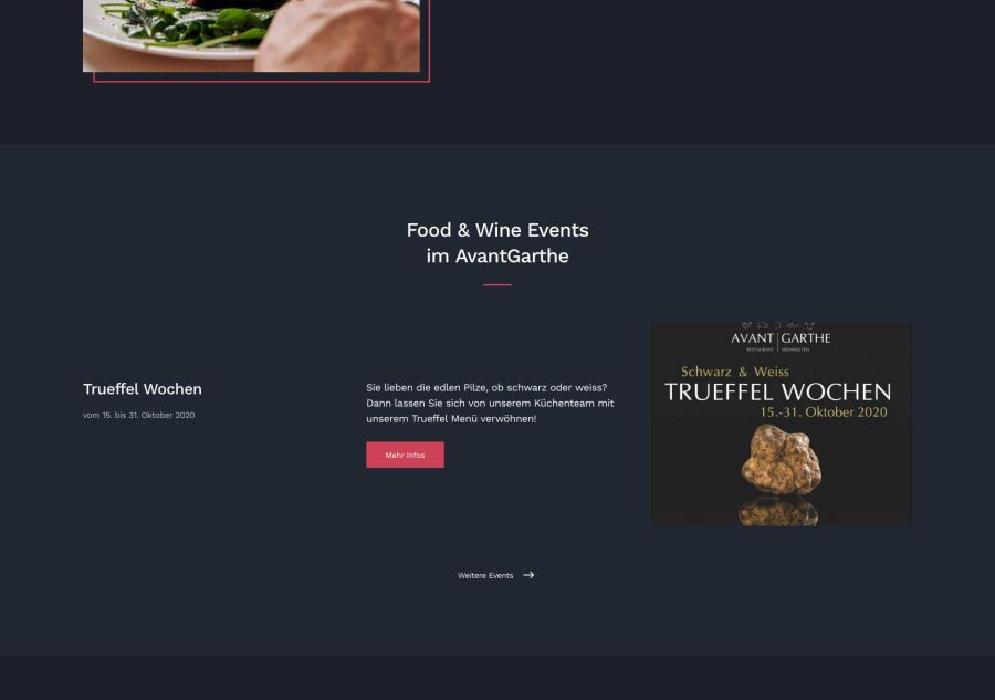 Webseite Avant Garthe Restaurant