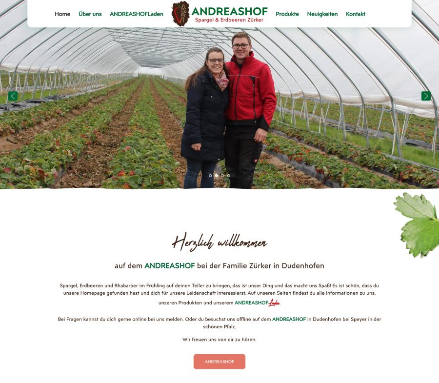 Webseite Andreashof Zürker