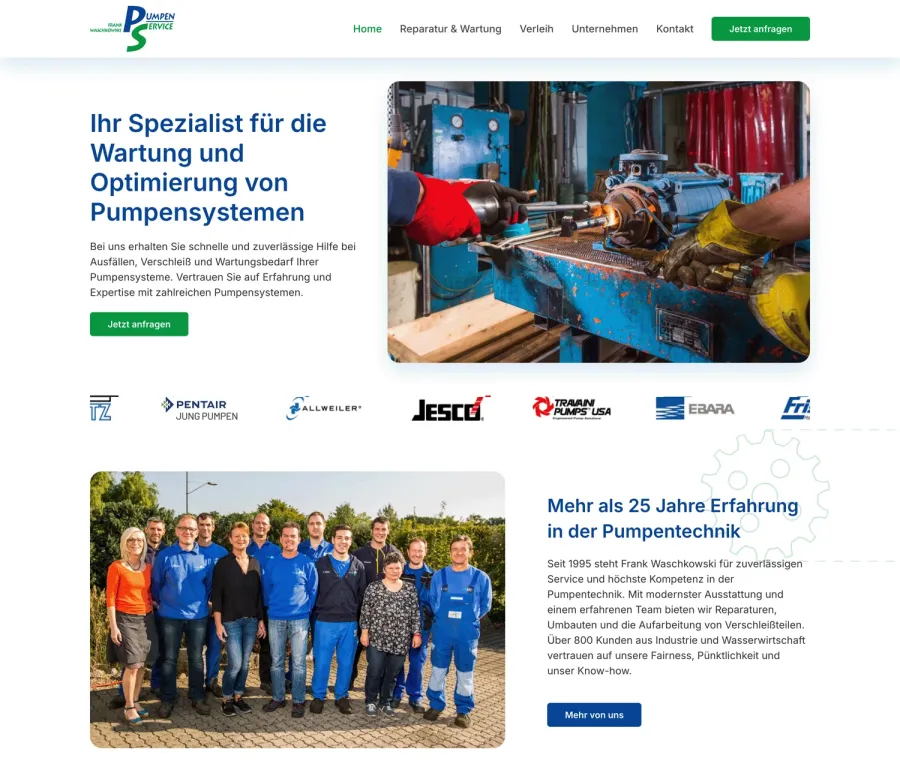 Webseite Pumpenservice Speyer