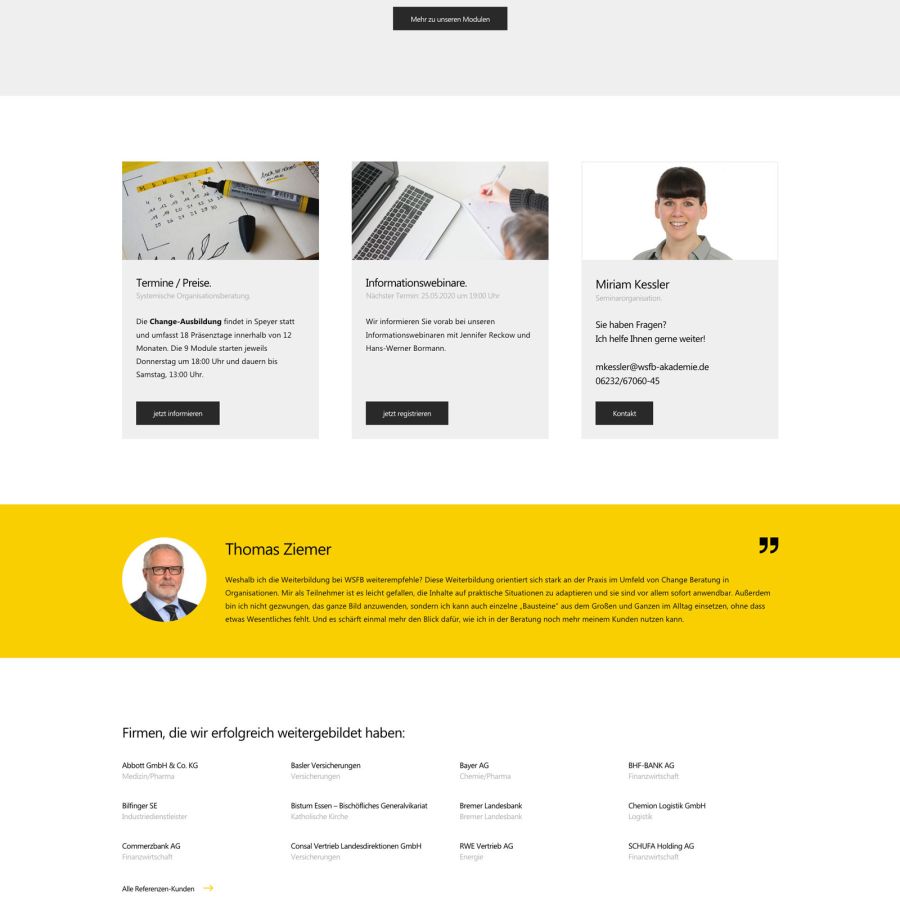 Webseite WSFB Akademie