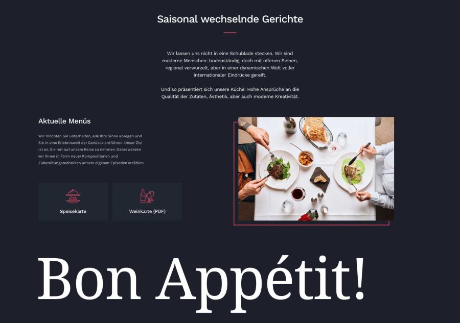 Webseite Avant Garthe Restaurant