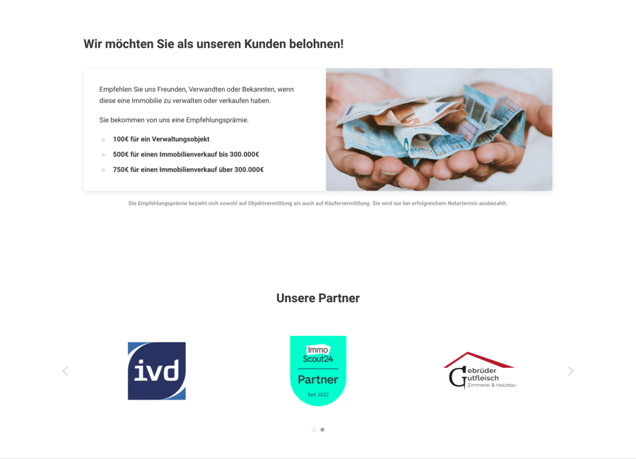Webseite Immotevo