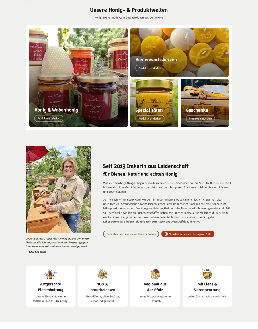 Webseite Imkerei Friederich