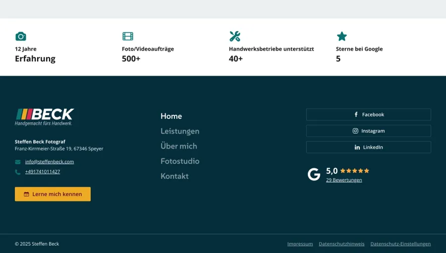 Webseite Steffen Beck