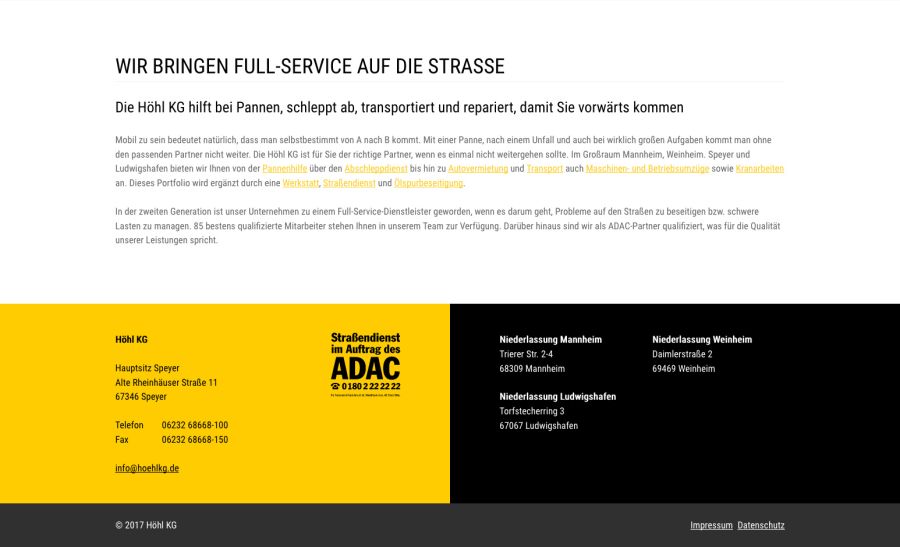 Webseite Höhl KG Fahrzeugdienst