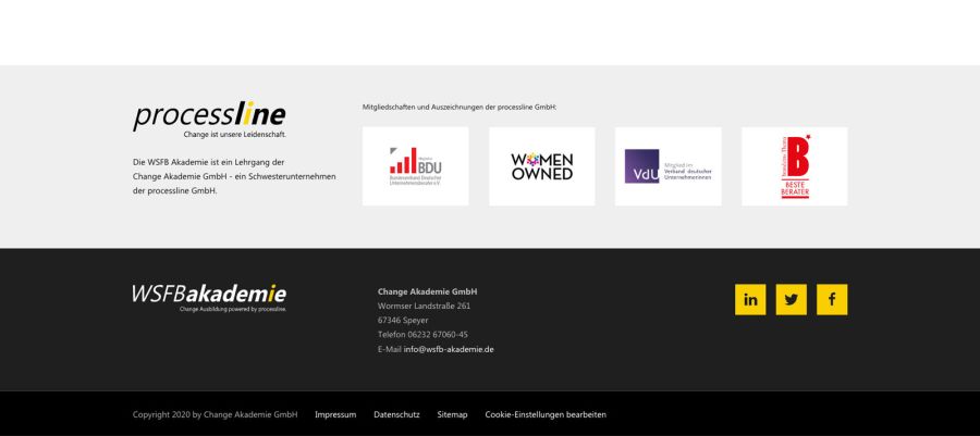 Webseite WSFB Akademie