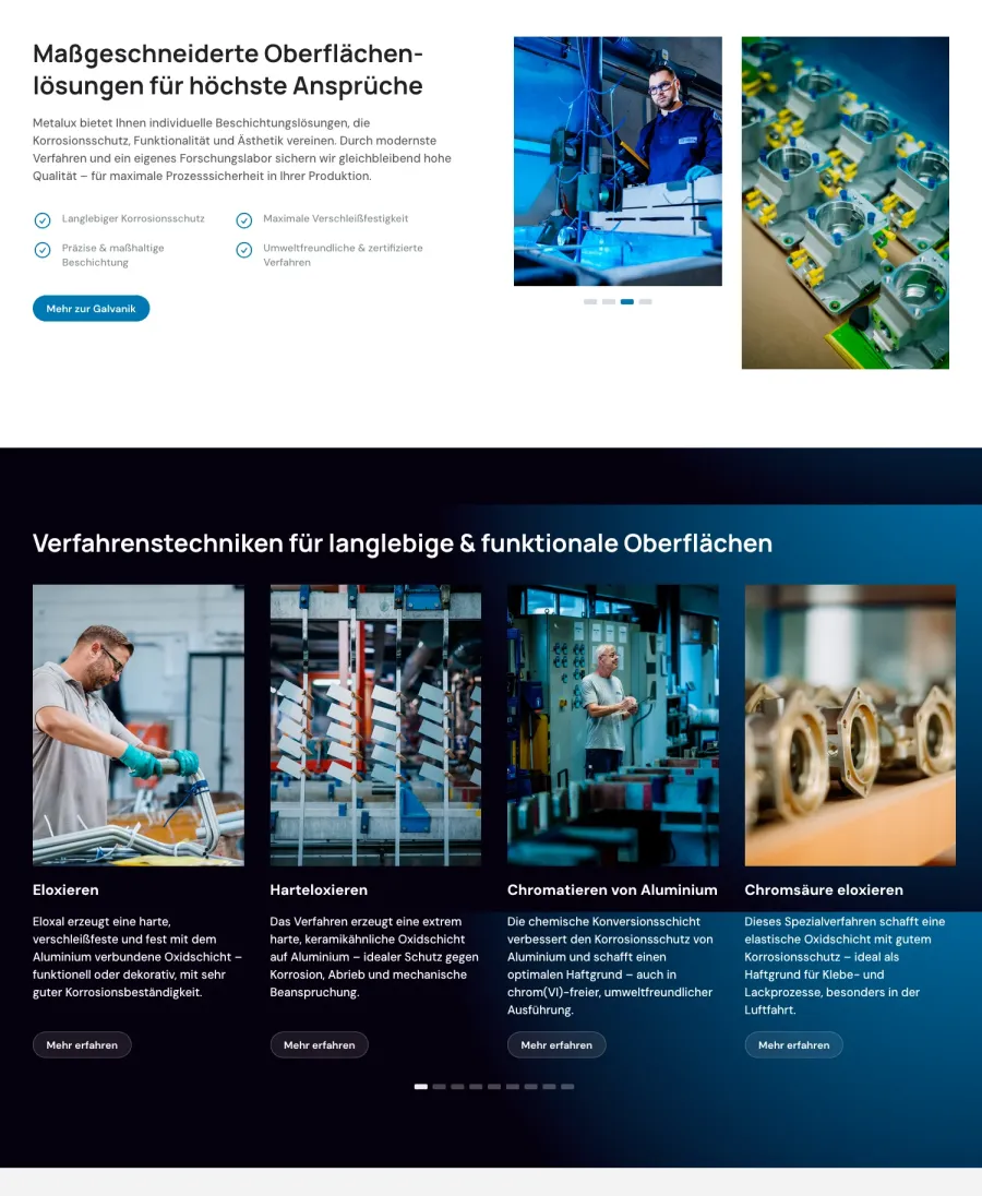 Webseite Metalux