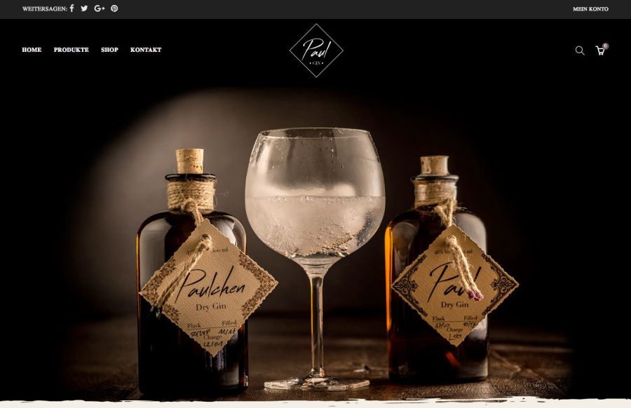 Webseite Paul Gin Handcrafted Gin