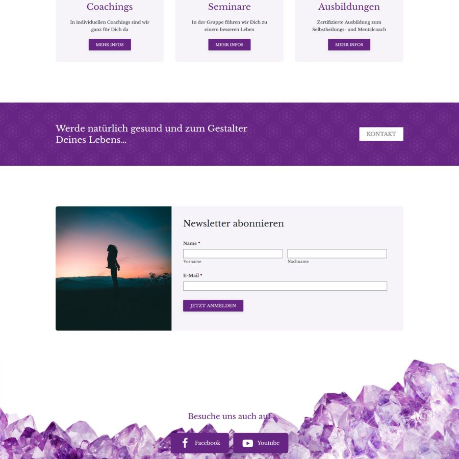 Webseite Selbst Heilungs Schule