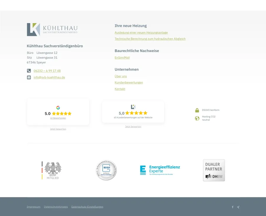 Webseite Kühlthau