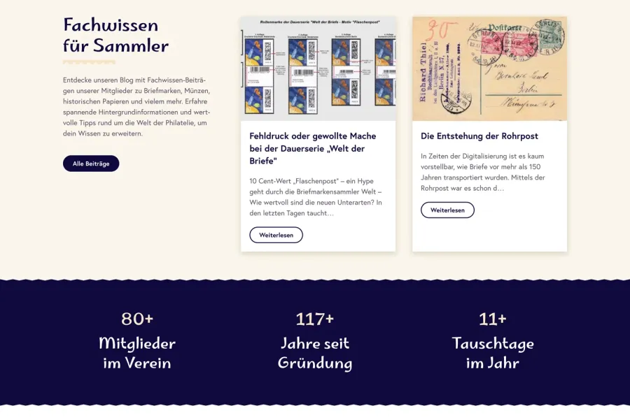 Webseite Briefmarkensammlerverein e.V. Speyer
