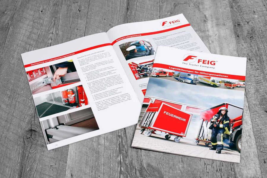 Print für FEIG Produktkatalog Ladungssicherung