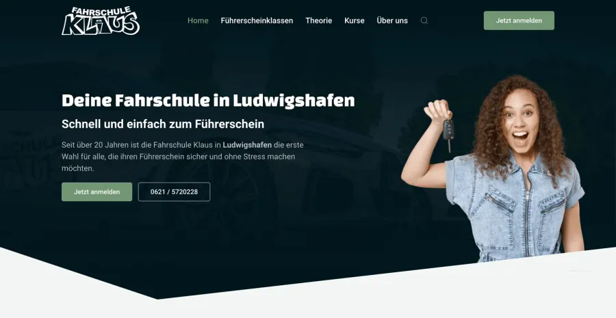 Webseite Fahrschule Klaus