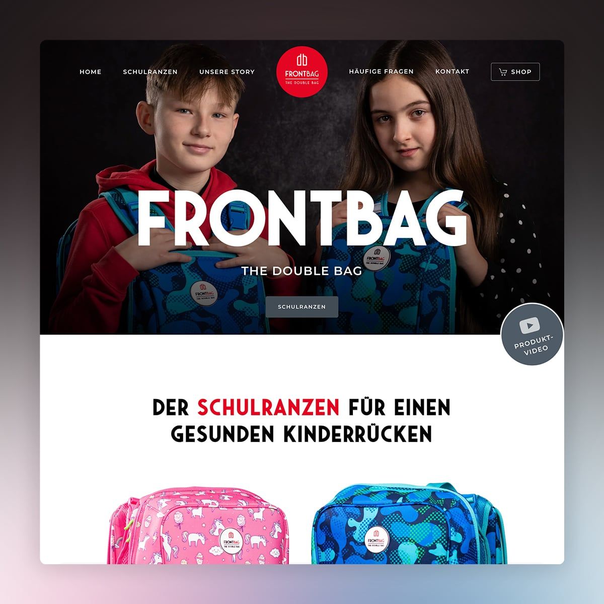 Screenshot Website FRONTBAG