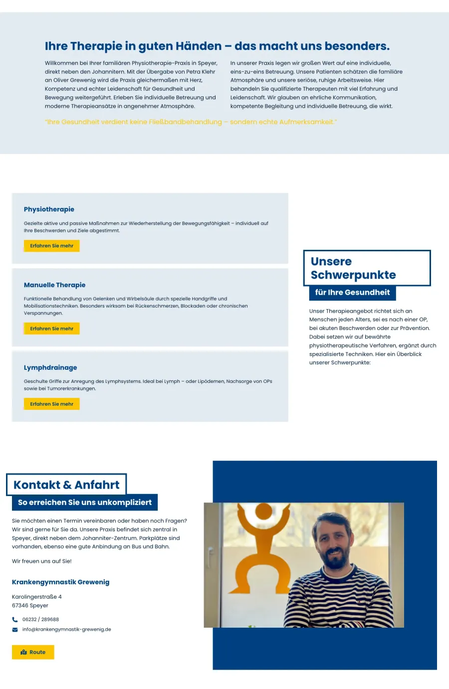 Webseite Krankengymnastik Grewenig