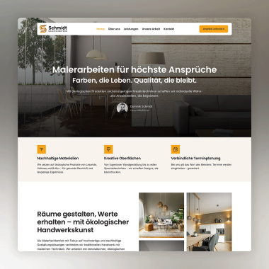 Webseite Malerfachbetrieb Schmidt