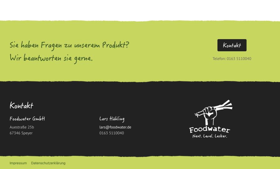 Webseite Foodwater