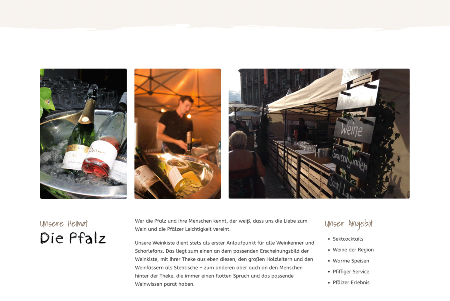 Webseite Zur Weinkiste