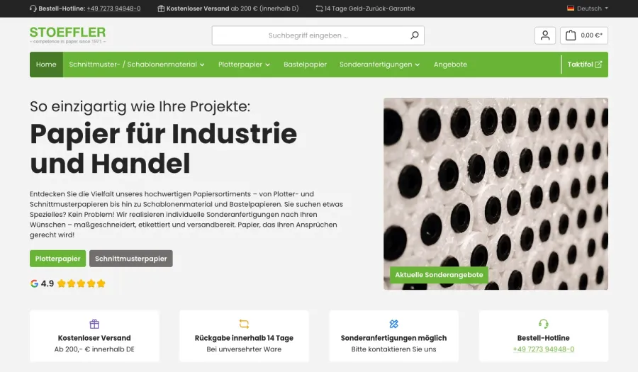 Webseite Stoeffler Shop