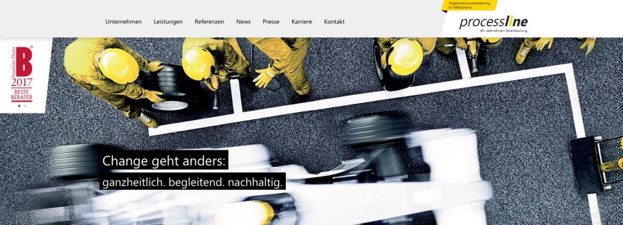 Webseite processline Unternehmensberatung
