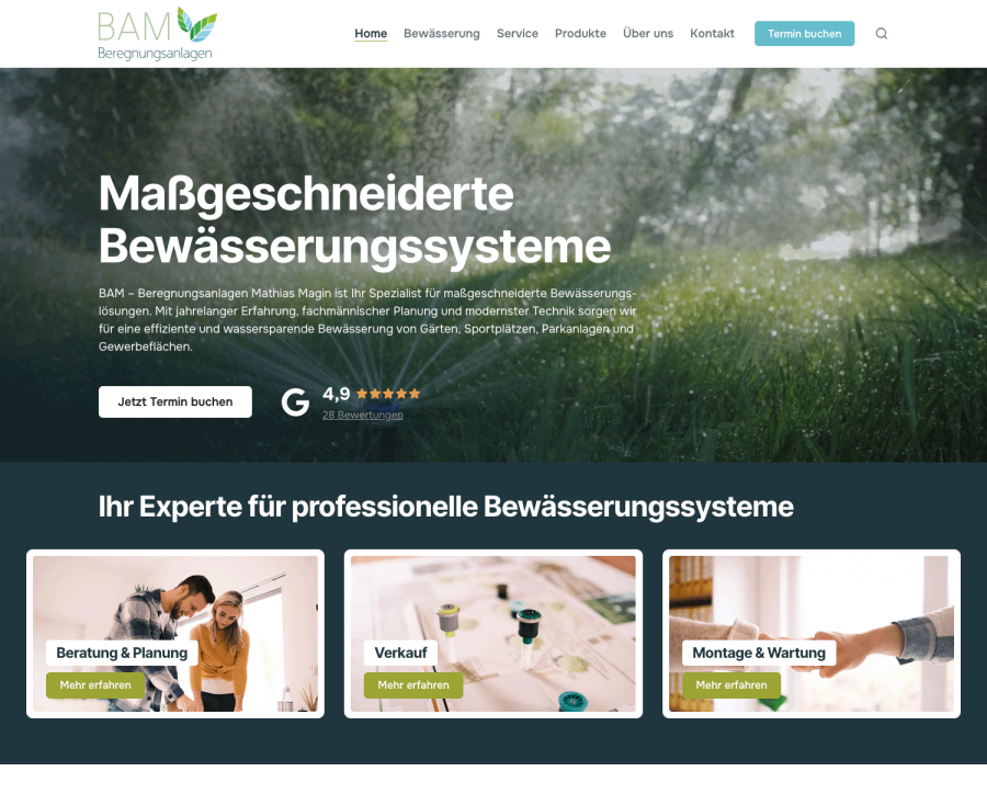 Webseite BAM Beregnungsanlagen
