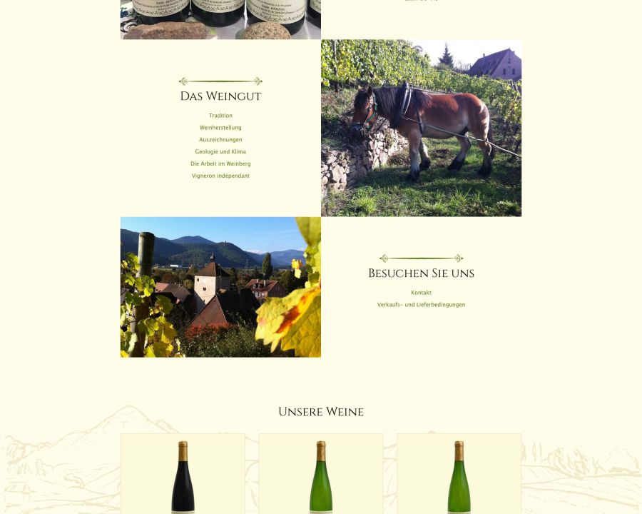 Webseite Vins d‘Alsace Emile Herzog
