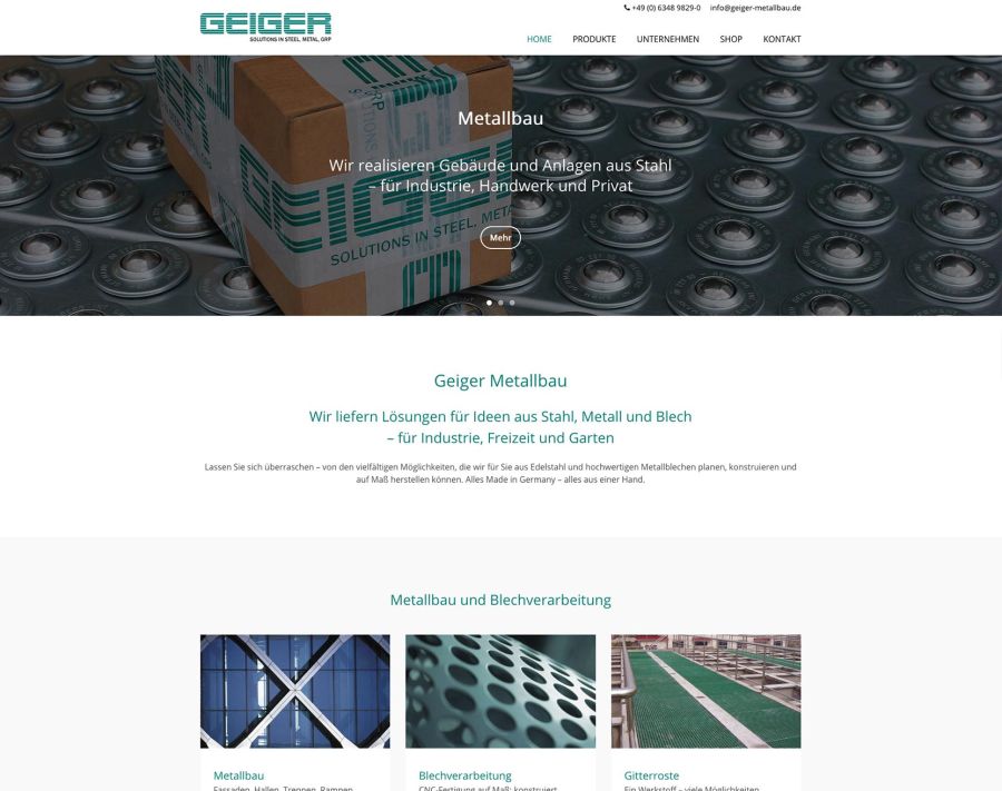 Webseite GEIGER Metallbau