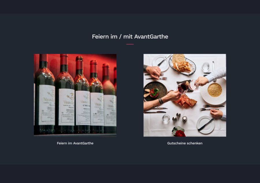 Webseite Avant Garthe Restaurant