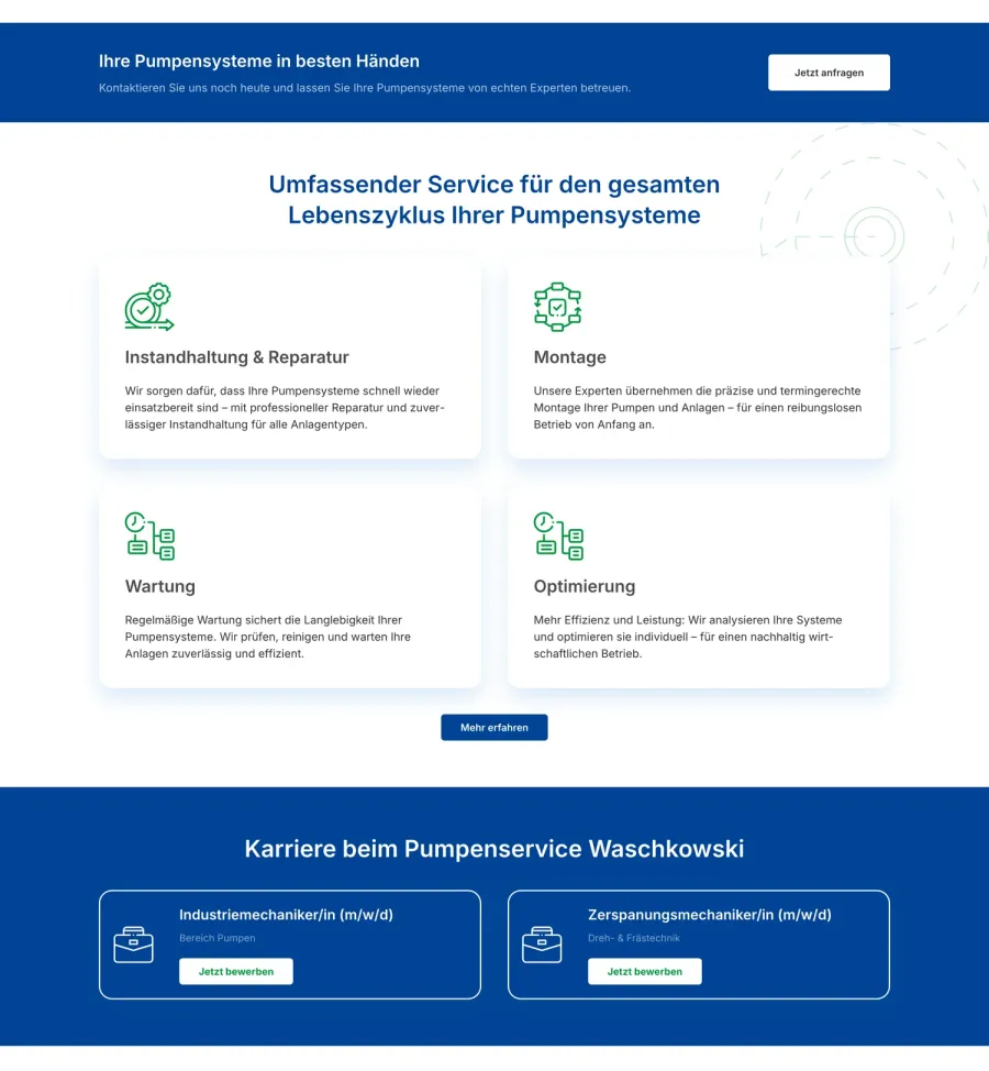 Webseite Pumpenservice Speyer