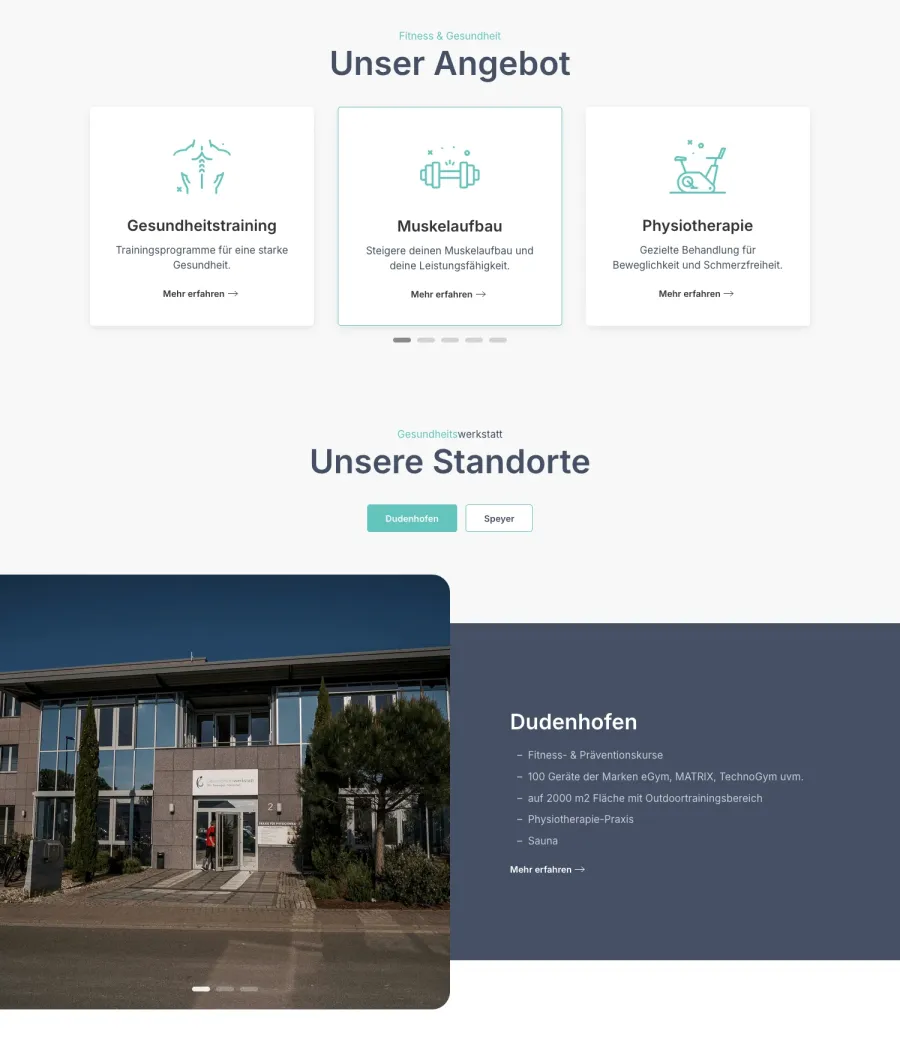 Webseite Gesundheitswerkstatt