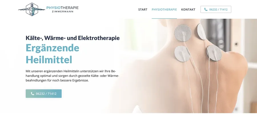 Webseite Physiotherapie Zimmermann