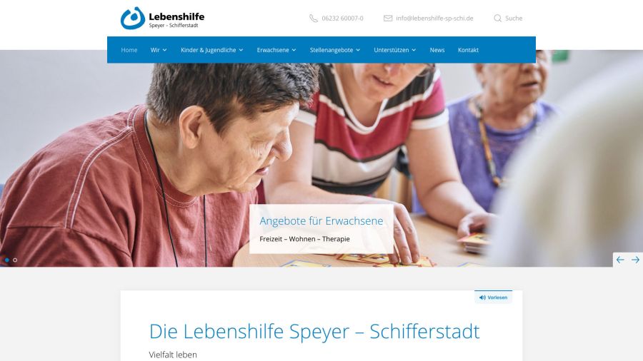 Webseite Lebenshilfe Speyer Schifferstadt