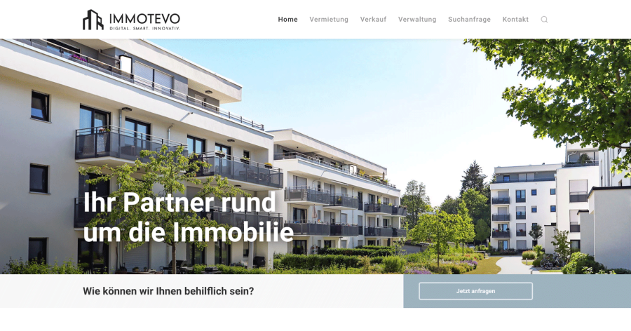 Webseite Immotevo