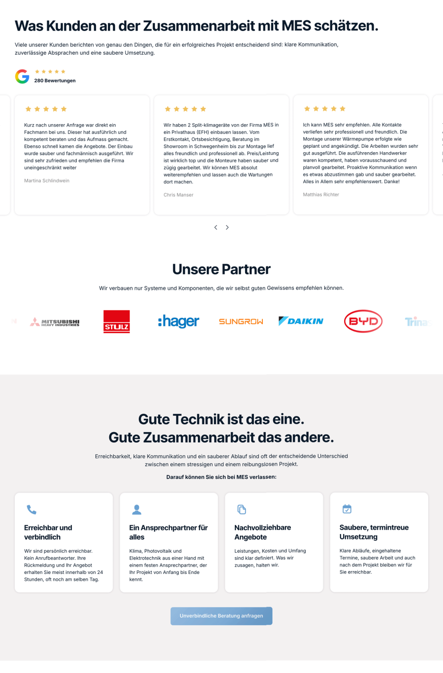 Webseite MES Klimatechnik
