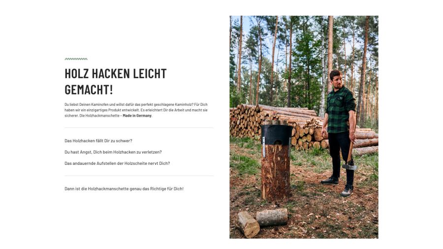 Webseite Holzhackmanschette