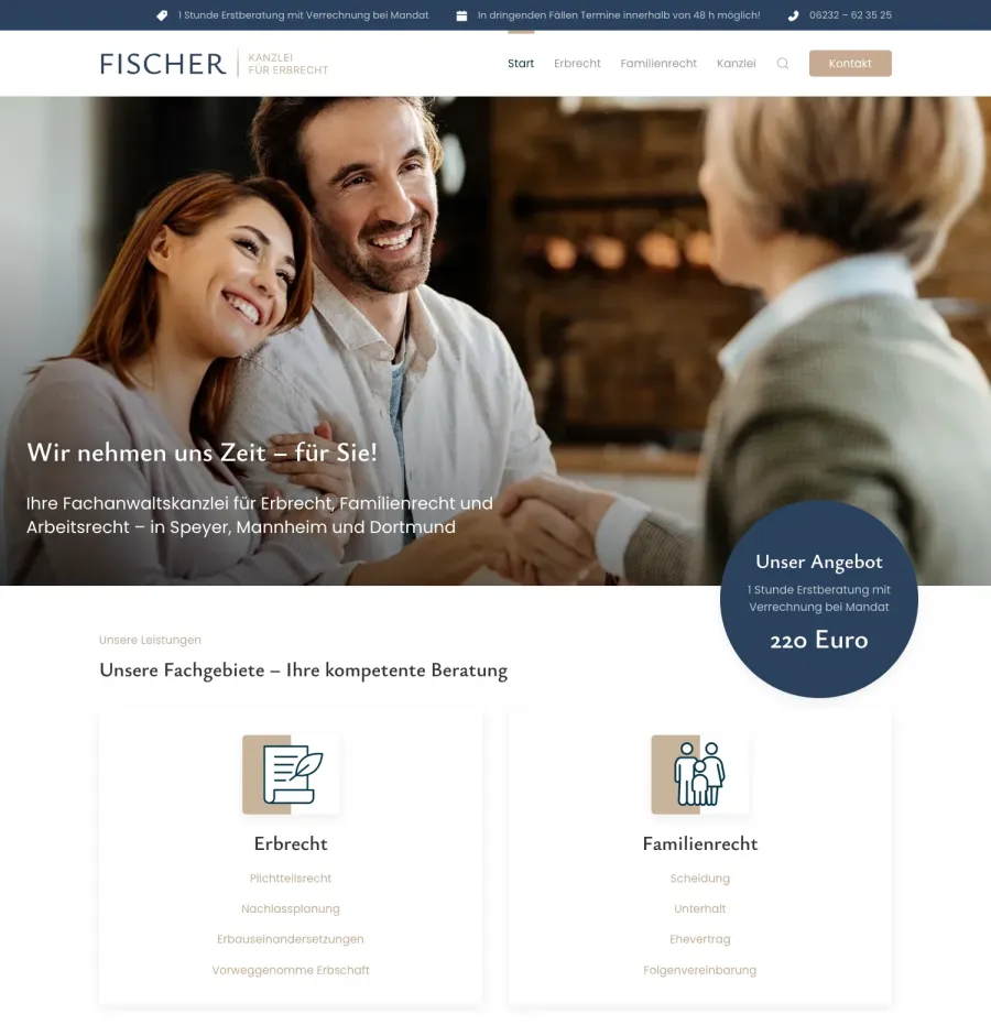 Webseite Fischer Erbrecht