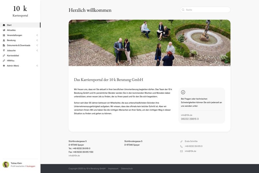 Webseite 10 k Karriereportal