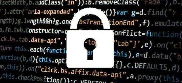 Programmcode und ein Schloss
