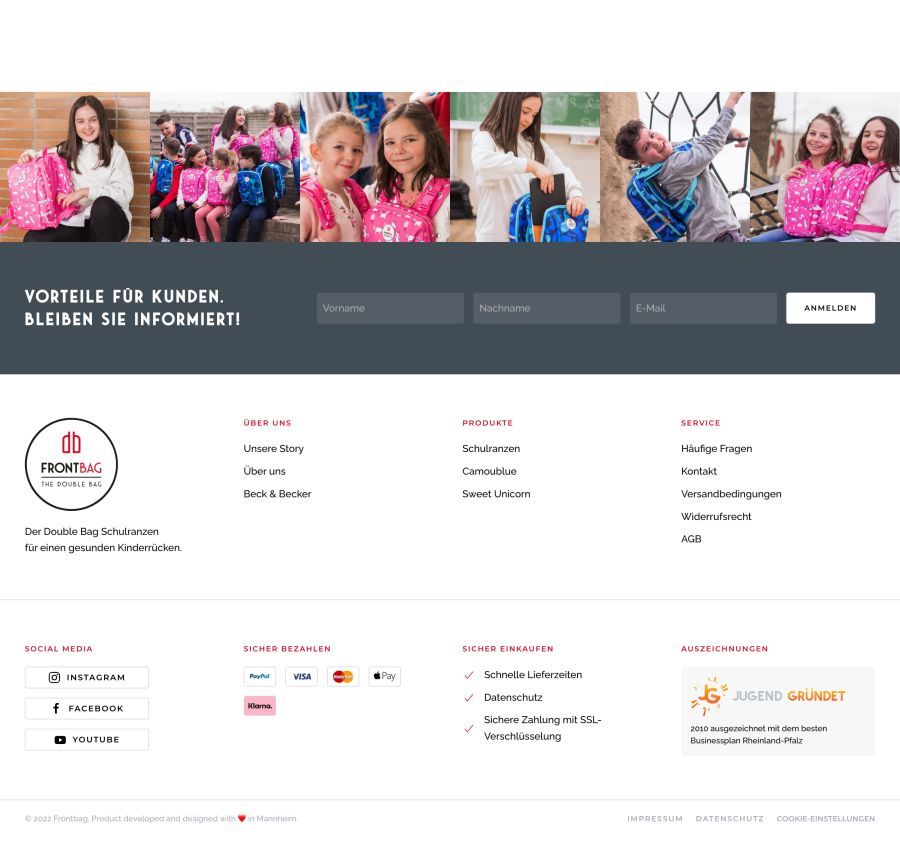 Webseite Frontbag