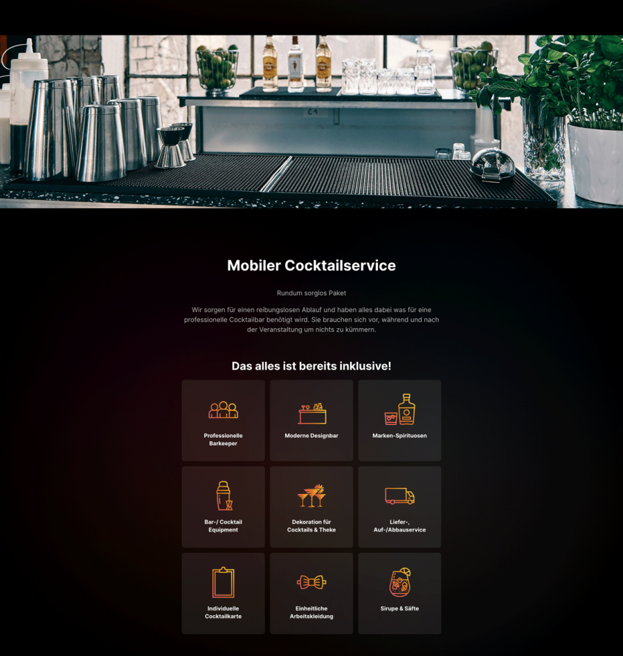 Webseite Die Cocktailbar