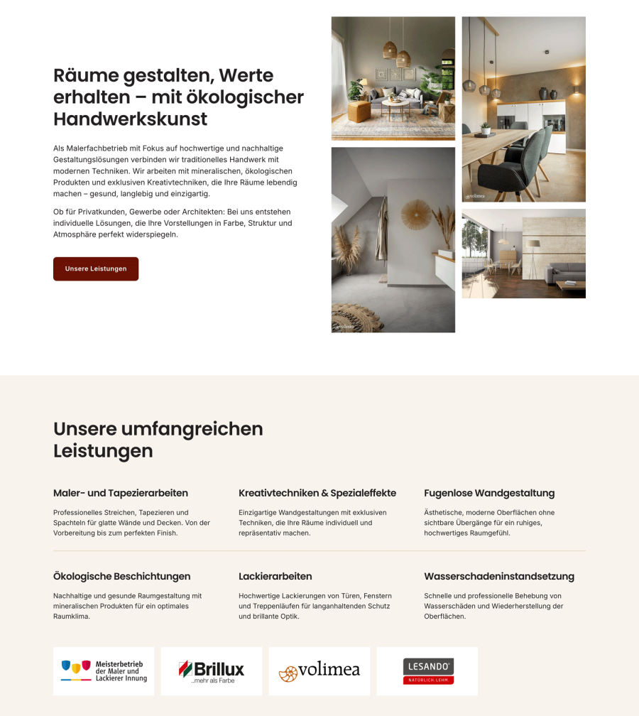 Webseite Schmidt Malerfachbetrieb