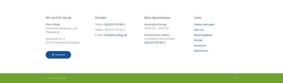 Webseite Pfalz-Pflege – Ihr ambulanter Pflegedienst